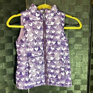 Girls Lands End Quilted Winter Vest Med 5-6 Purple/Pink